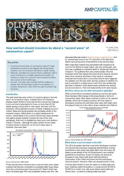 Oliver's Insights - How worried should investors be about a “second wave” of coronavirus cases?