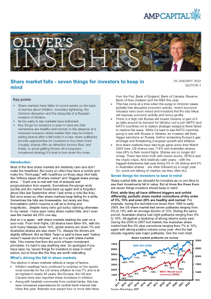 Share market falls - seven things for investors to keep in mind