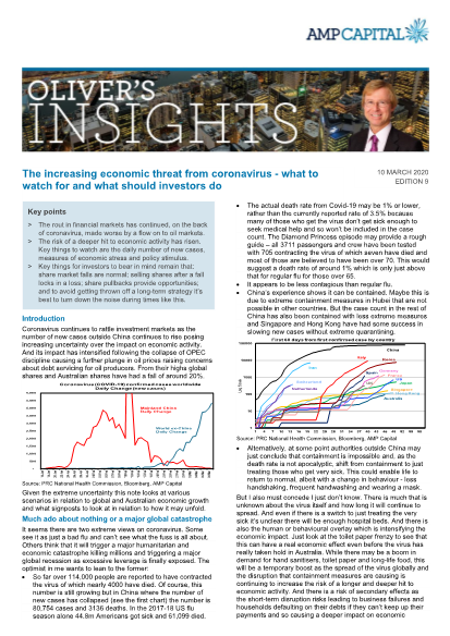 The increasing economic threat from coronavirus - what to watch for and what should investors do?