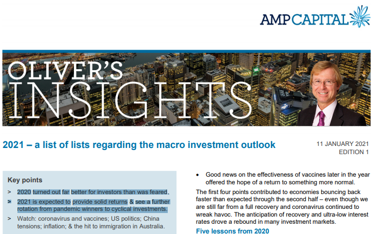 Olivers Insights - 2021 – a list of lists regarding the macro investment outlook