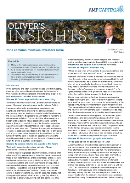Oliver's Insights - Nine common mistakes investors make