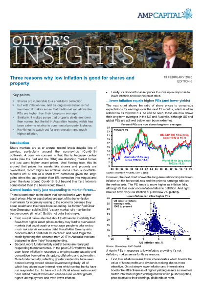 Oliver's Insights - Three reasons why low inflation is good for shares and property