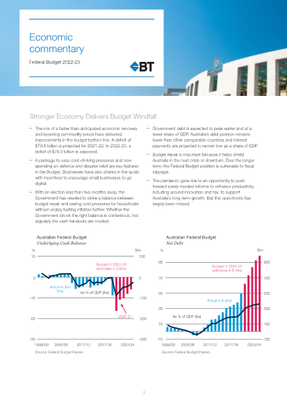 Federal budget economic overview